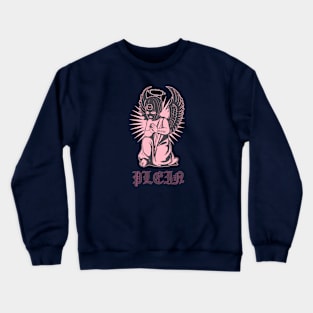 Placement Text Graphic & Text Character Angel Crewneck Sweatshirt